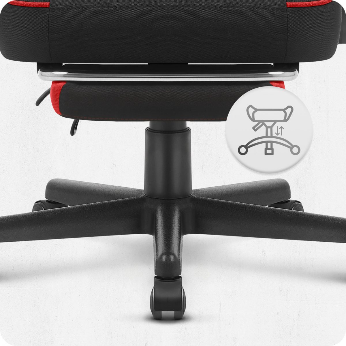 Геймерське крісло Cabro C504 BLACK RED тканина Чорно-Червоний кольору потужний стиль та комфорт для захоплюючих ігор - Зображення 6