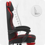 Геймерське крісло Cabro C504 BLACK RED тканина Чорно-Червоний кольору потужний стиль та комфорт для захоплюючих ігор - Зображення 8