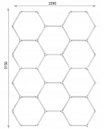 Стельовий світильник LED панельний Hexagon 315*292см 6500K для домашнього гаража - Зображення 3