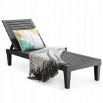 Шезлонг пластиковий чорний Costway,OP70808BK поєднання якості та елегантності для вашого двору - Зображення 3