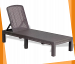 Шезлонг пластиковий сірий DELUXE CORFU Y2242 - лежак для комфортного відпочинку - Зображення 2