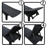 Шезлонг пластиковий чорний GOTEL Premium L65- Вишуканий комфорт для вашого відпочинку - Зображення 4