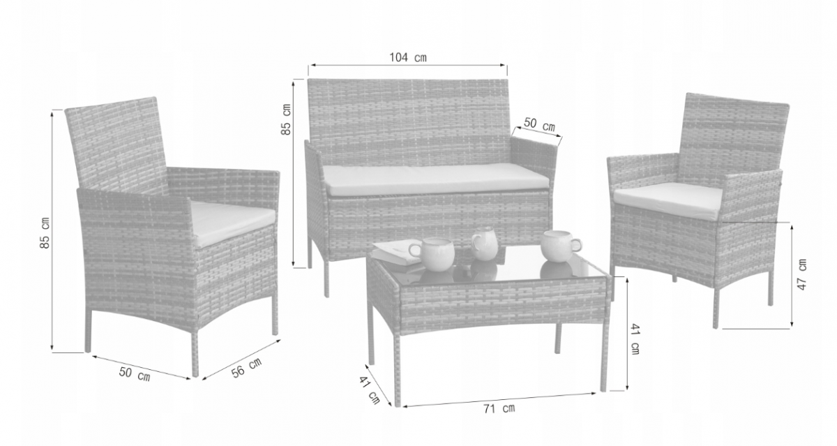 Набір садових меблів Ideal Garden SFS010 коричневий - Зображення 3