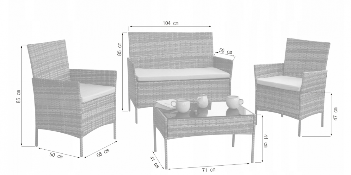 Набір садових меблів Ideal Garden SFS010 бежевий - Зображення 3