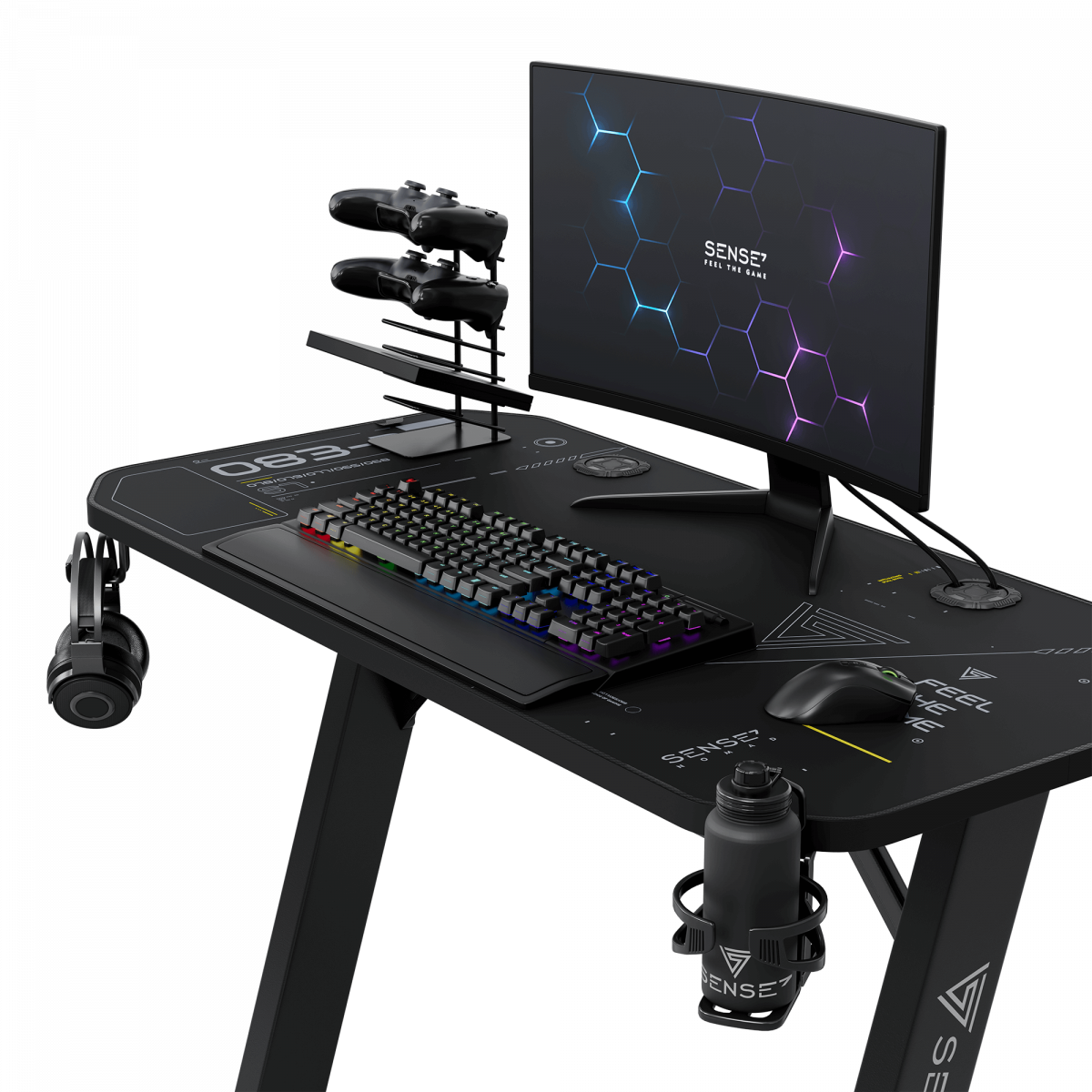 Ігровий стіл SENSE7 Nomad Cybernetic 100х50 см для стильного геймерського простору - Зображення 5