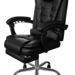 Офісне крісло Malatec чорне з підставкою для ніг для комфорту та продуктивності