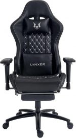 Геймерське крісло Lynxer Prestige з чорно-сірої екошкіри - Зображення 2