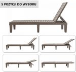 Шезлонг пластиковий бежево-коричневий Costway OP70808CF ,комфорт та стиль для вашого саду - Зображення 10