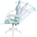 Ігрове Геймерське крісло RGB + BT з колонками WS8153 White - Зображення 5