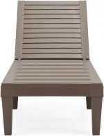 Шезлонг пластиковий бежево-коричневий Costway OP70808CF ,комфорт та стиль для вашого саду - Зображення 7