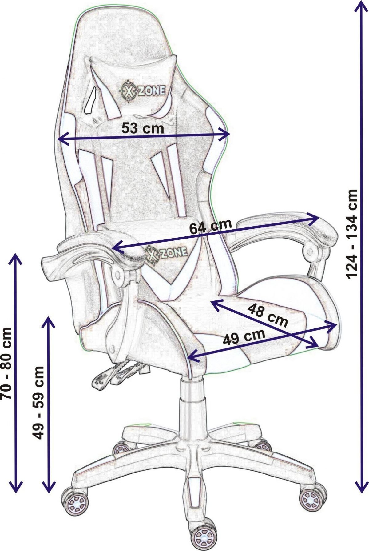 Зручне геймерське крісло X-Zone ASL SL-17 зелене - Зображення 4