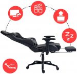 Геймерське крісло Lynxer Prestige з чорно-сірої екошкіри - Зображення 3