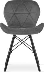 Крісло MUFART ELVA 3751 сірий оксамит на чорних ніжках - Зображення 2