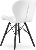 Крісло MUFART ELVA 3744 екошкіра біле на чорних ніжках - Зображення 3