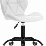 Офісне крісло SKY74A екошкіра біле на чорній ніжці