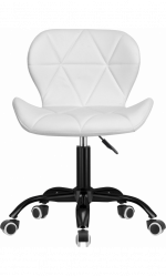Офісне крісло SKY74A екошкіра біле на чорній ніжці - Зображення 2