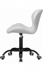 Офісне крісло SKY74A екошкіра біле на чорній ніжці - Зображення 3