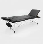 Розкладний алюмінієвий масажний стіл I-Coucou чорний для комфортного використання