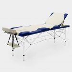 Розкладний алюмінієвий стіл для масажу I-Coucou синьо-кремовий стильний