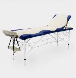 Розкладний алюмінієвий стіл для масажу I-Coucou синьо-кремовий стильний