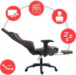 Елегантне геймерське крісло Lyner з чорної екошкіри - Зображення 4