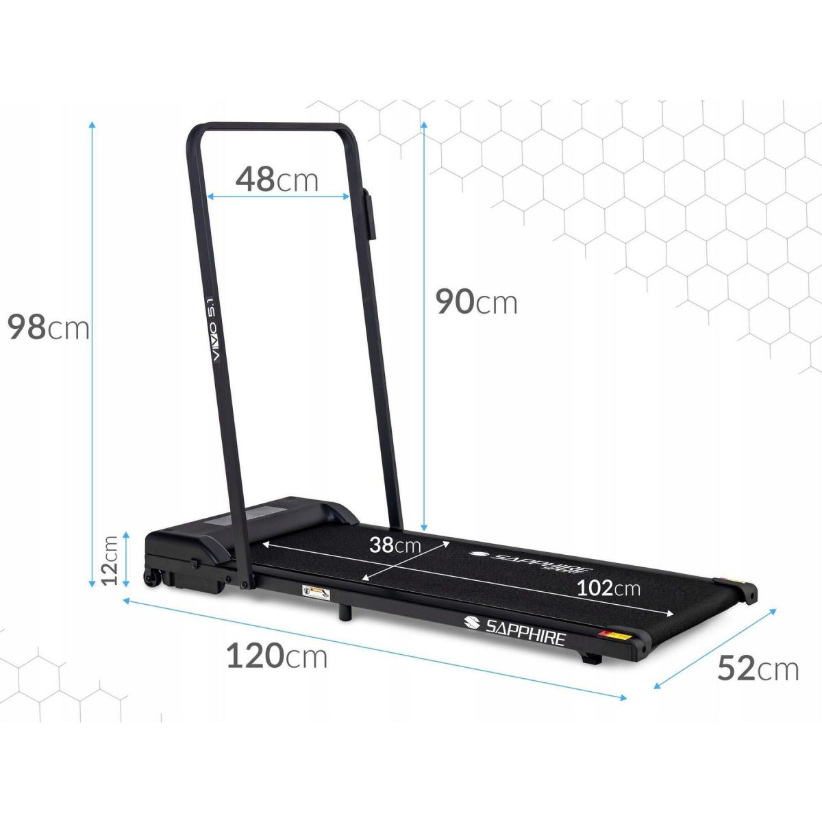 Для комфортних і ефективних тренувань електрична бігова доріжка SAPPHIRE VIVO SG-5.1 - Зображення 7