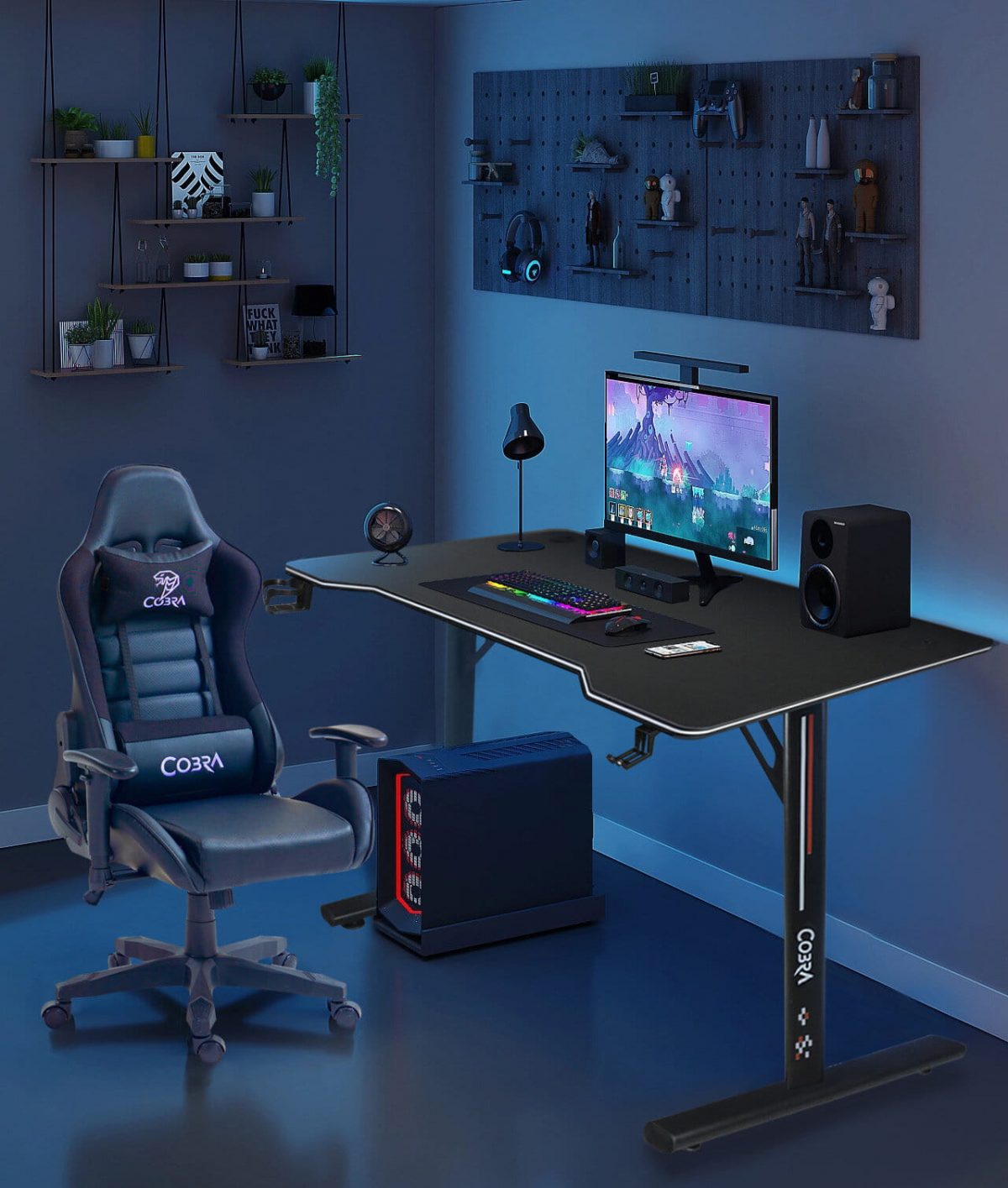 Геймерський стіл Cobra CR4574BK – чорний стиль для геймерів - Зображення 2