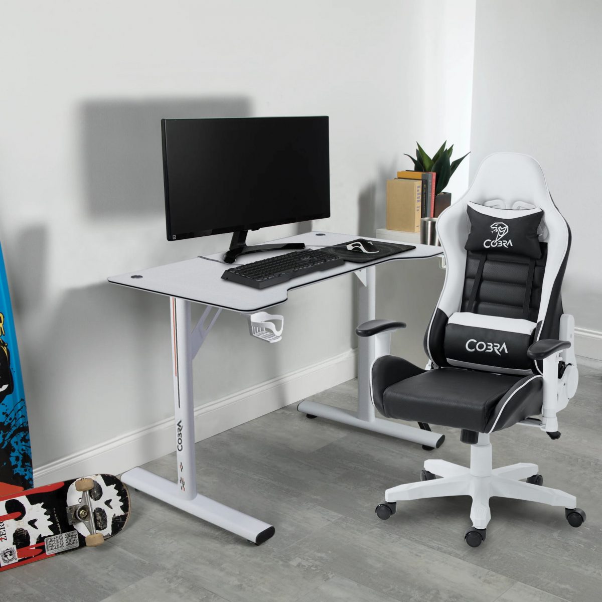 Геймерський стіл Cobra CR4575WH – стильний білий стіл для геймерів - Зображення 2