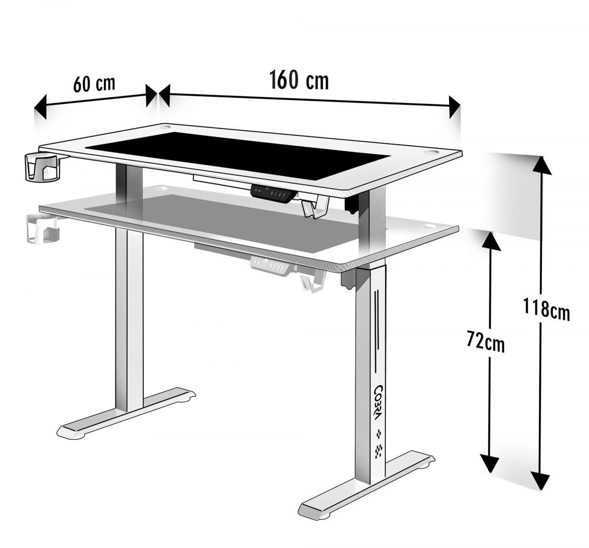 Геймерський стіл ELECTRA CRF16ELWH БІЛИЙ – чистота та комфорт - Зображення 2