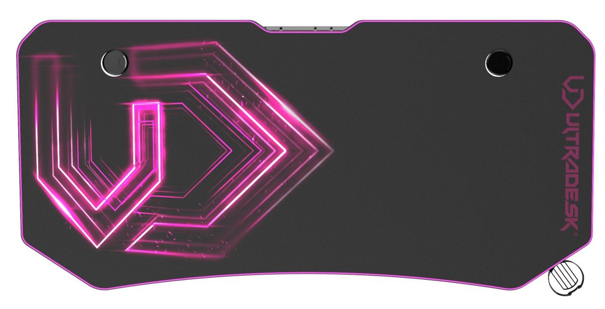 Комфортний ігровий комп'ютерний стіл ULTRADESK FRAG XXL Pink 160x75 см - Зображення 9