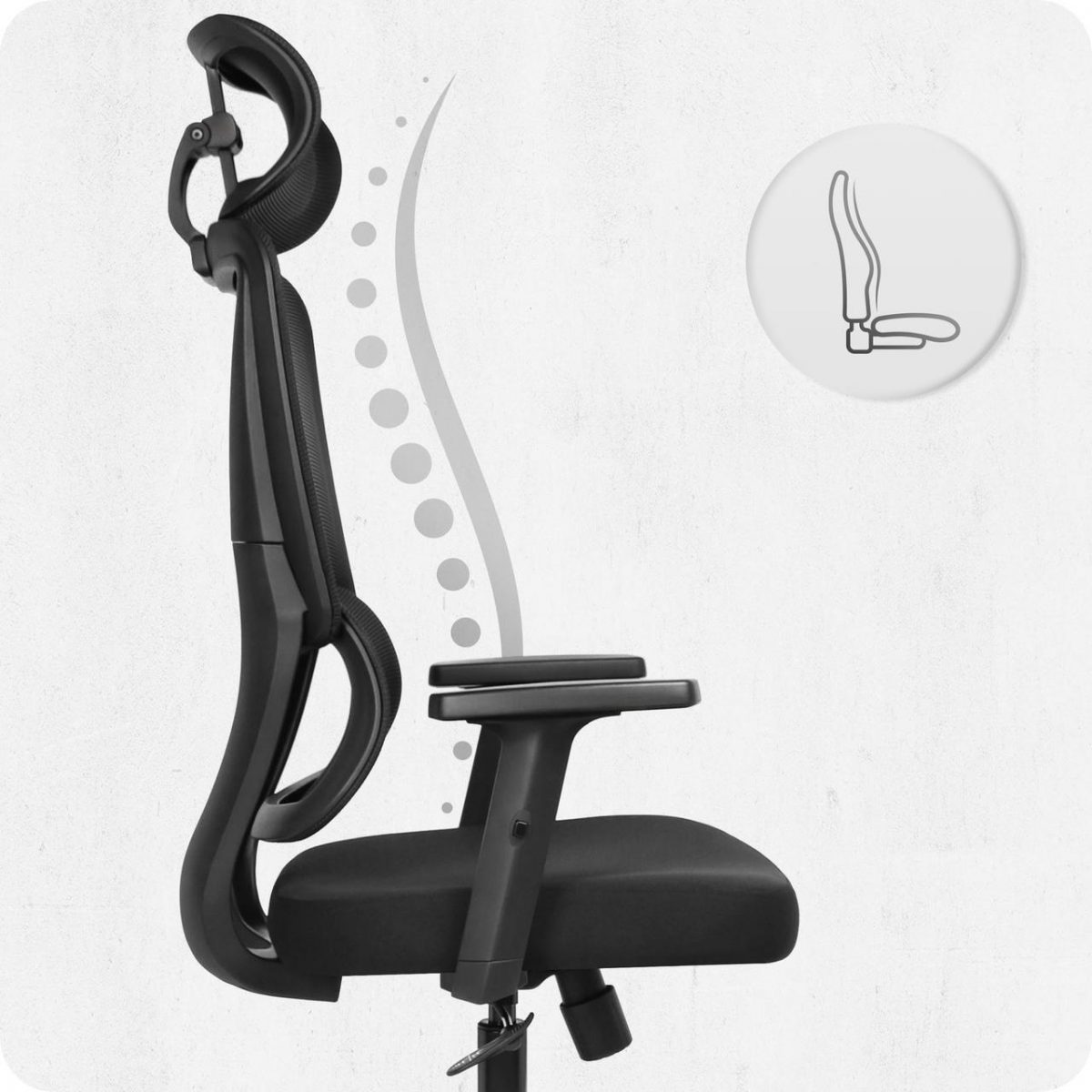 CABRO C506 тканинне офісне крісло чорна тканина зручність та стиль у чорній тканині для роботи та комфорту - Зображення 7