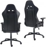 Геймерське крісло Lynxer Prestige з чорно-сірої екошкіри - Зображення 4