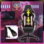 Зручне геймерське крісло з підніжкою GALAXIA чорно-рожеве - Зображення 2