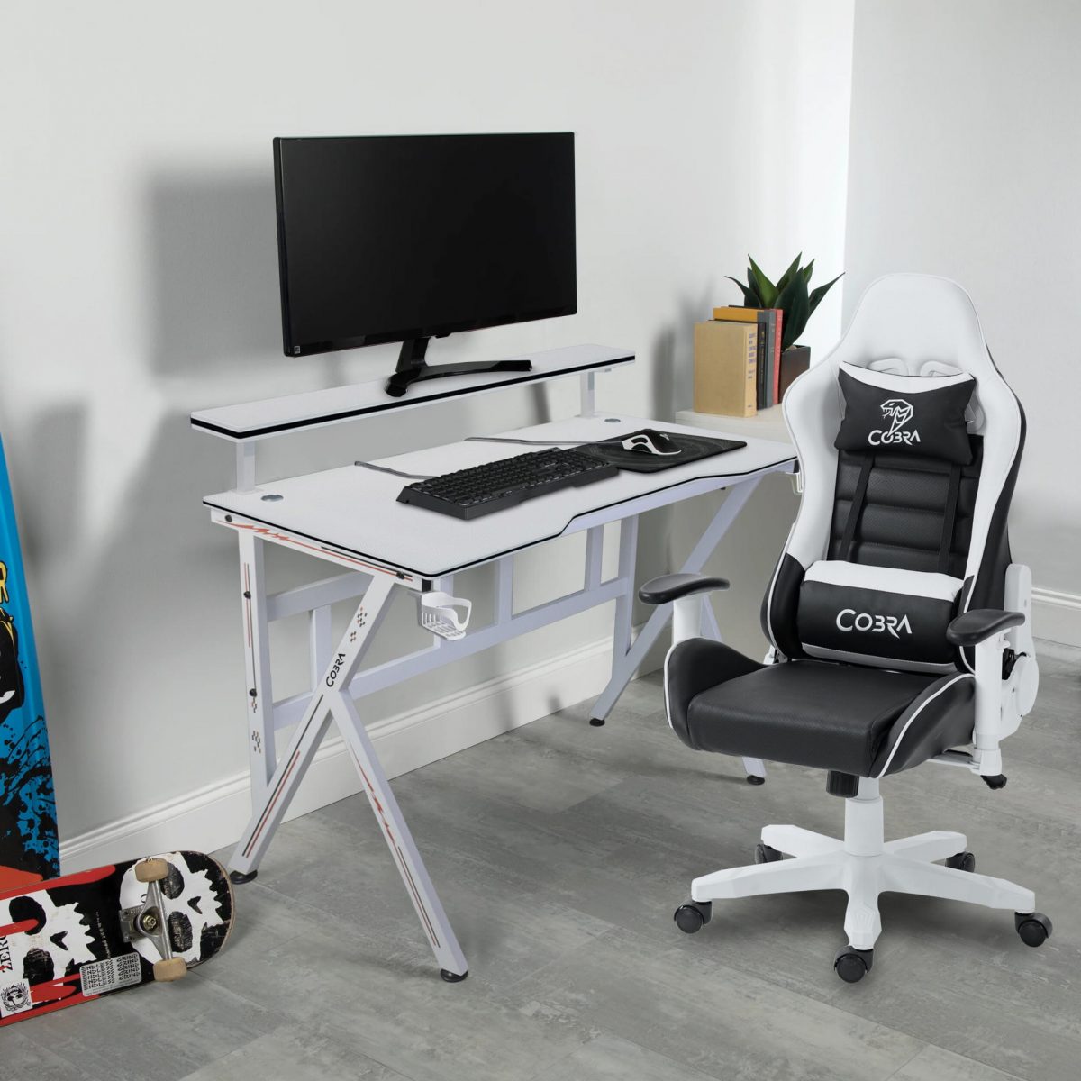 Геймерський стіл Cobra CR4010WH – ергономічний дизайн - Зображення 2