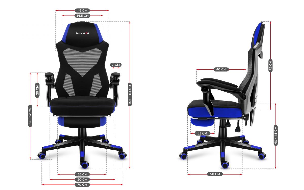 Яскраве і міцне геймерське крісло Huzaro COMBAT 3.0 Blue - Зображення 9