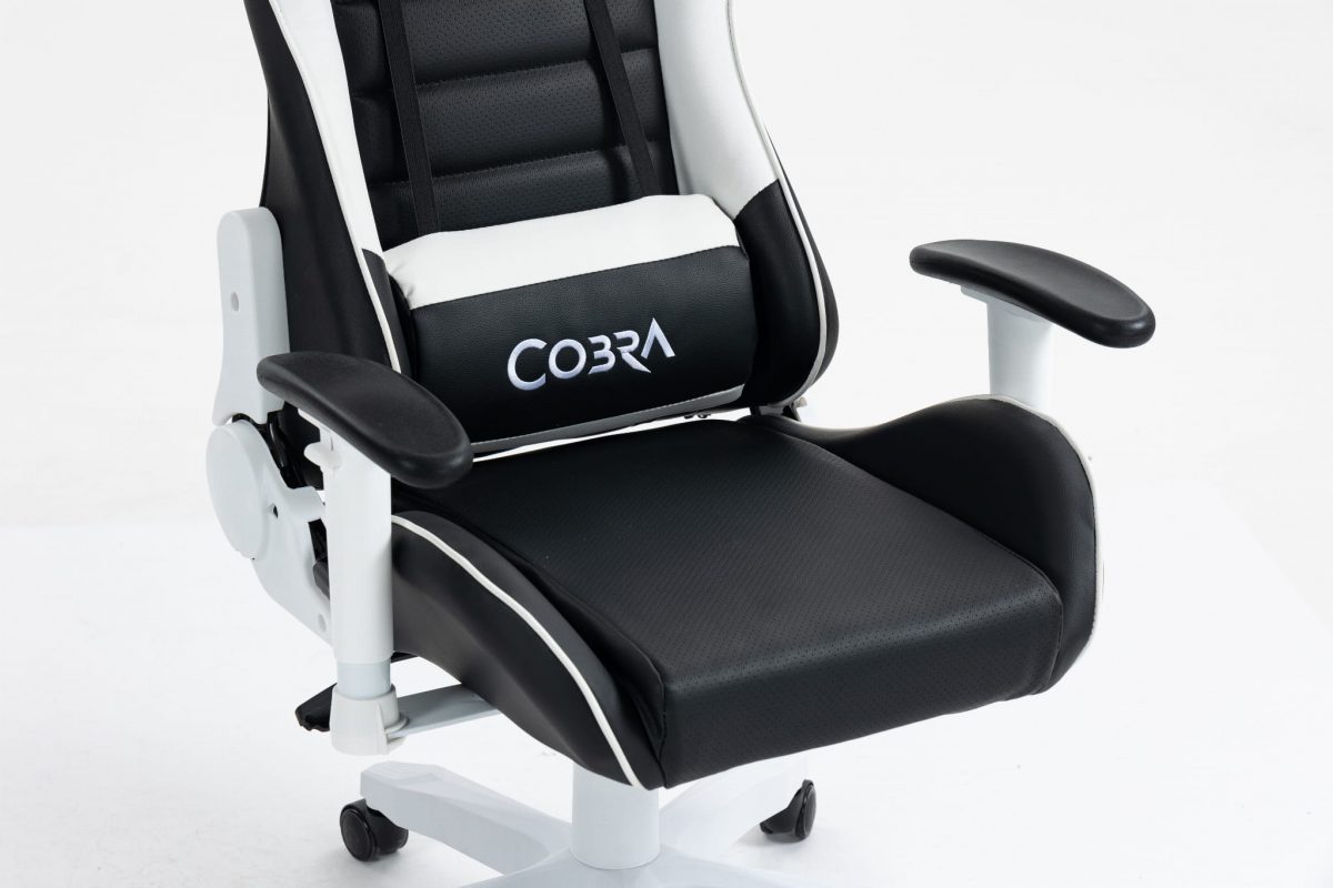 Геймерське крісло COBRA Rebel CR202 біло-чорне – стильний комфорт - Зображення 7