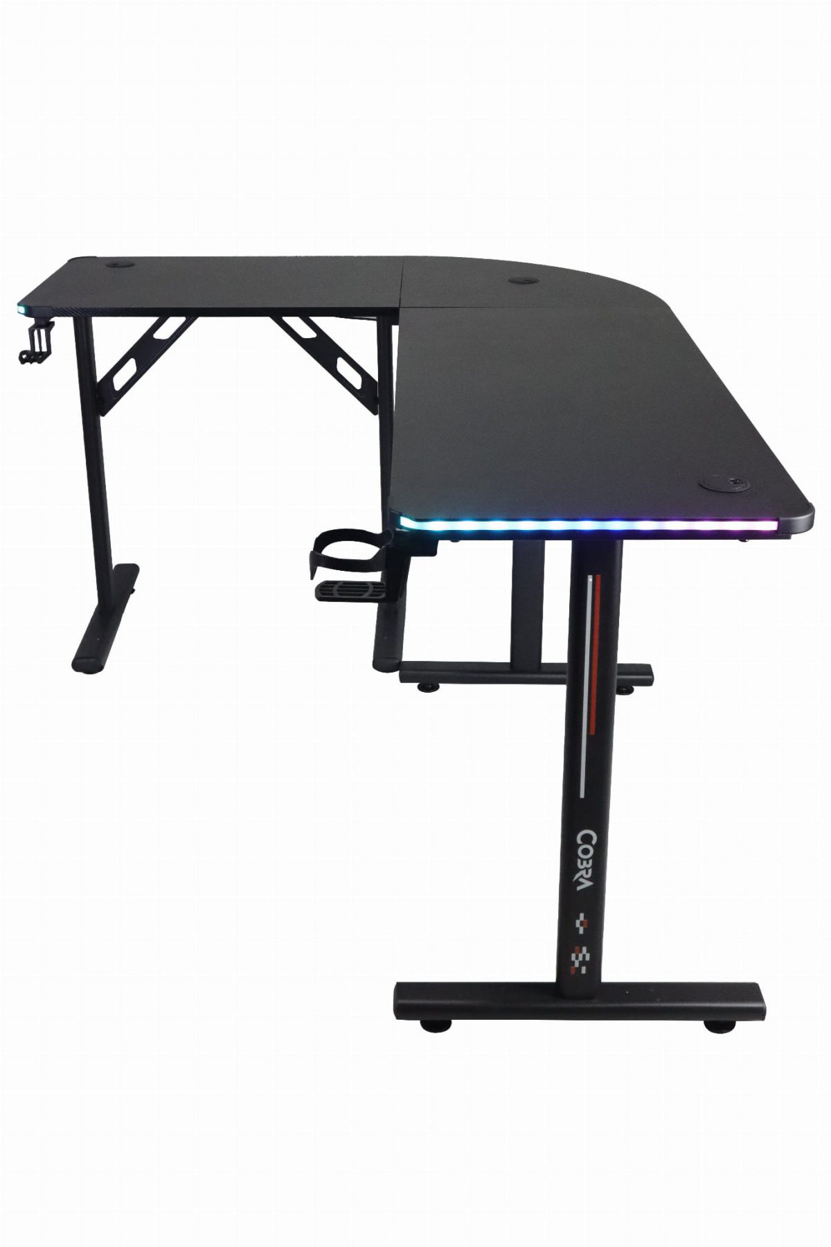 Геймерський стіл Cobra CRF4552RGB Black – чорний стіл з RGB підсвіткою для справжніх геймерів - Зображення 6
