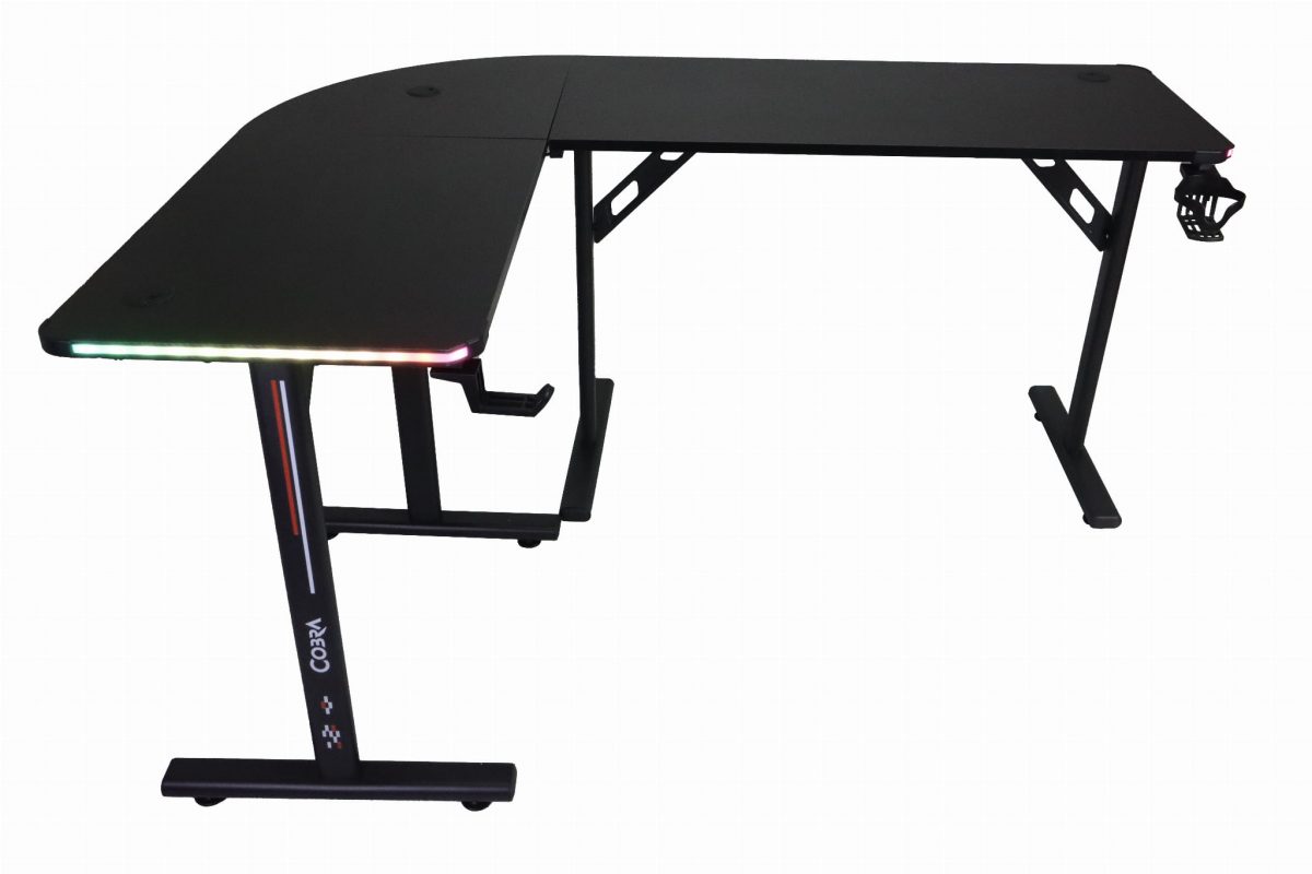 Геймерський стіл Cobra CRF4552RGB Black – чорний стіл з RGB підсвіткою для справжніх геймерів - Зображення 2