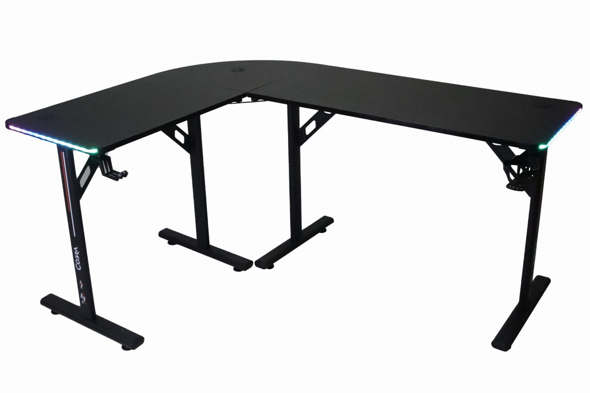 Геймерський стіл Cobra CRF4552RGB Black – чорний стіл з RGB підсвіткою для справжніх геймерів - Зображення 8