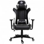 Елегантне геймерське крісло KRAKEN HELIOS чорно-біла екошкіра - Зображення 2