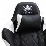 Елегантне геймерське крісло KRAKEN HELIOS чорно-біла екошкіра - Зображення 8