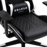 Елегантне геймерське крісло KRAKEN HELIOS чорно-біла екошкіра - Зображення 9