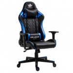 Стильне і зручне геймерське крісло KRAKEN HELIOS чорно-синя екошкіра