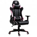 Геймерське крісло KRAKEN HELIOS чорно-рожева екошкіра для стильних гравців