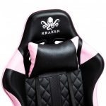 Геймерське крісло KRAKEN HELIOS чорно-рожева екошкіра для стильних гравців - Зображення 8