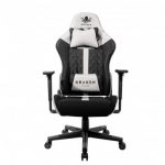 Стильне геймерське крісло KRAKEN HELIOS з чорно-сірої тканини