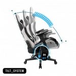 Стильне геймерське крісло KRAKEN HELIOS з чорно-сірої тканини - Зображення 5