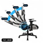 Стильне геймерське крісло KRAKEN HELIOS з чорно-сірої тканини - Зображення 6