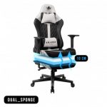 Стильне геймерське крісло KRAKEN HELIOS з чорно-сірої тканини - Зображення 7