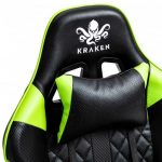 Ергономічне та стильне геймерське крісло KRAKEN HELIOS з чорно-зеленої екошкіри - Зображення 8
